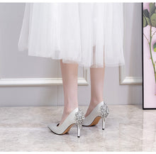 Load image into Gallery viewer, 2020 New arrival Sexy Crystal Party shoes woman wedding shoes Bridal shallow mouth fashion shoe high quality Pumps big size