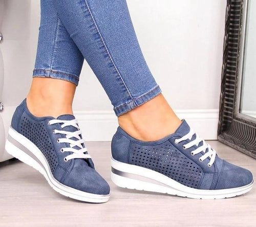 WDHKUN Autumn Women Flats Shoes Female Hollow Breathable Mesh Casual Shoes For Ladies Slip On Flats Loafers Lace Up Shoes Beach