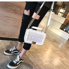 Load image into Gallery viewer, 2020 Fashion New Female Square Tote bag Quality Woolen Pearl Women&#39;s Designer Handbag Ladies Chain Shoulder Crossbody Bag Travel