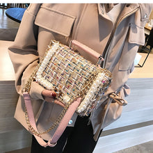 Load image into Gallery viewer, 2020 Fashion New Female Square Tote bag Quality Woolen Pearl Women&#39;s Designer Handbag Ladies Chain Shoulder Crossbody Bag Travel