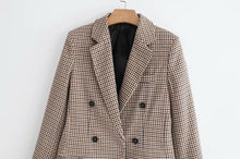 Load image into Gallery viewer, Fashion Autumn Women Plaid Blazers and Jackets Work Office Lady Suit Slim Double Breasted Business Female Blazer Coat Talever