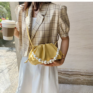 Pearl Tote Cloud Bag 2020 Fashion New High-quality Soft Leather Women's Designer Handbag Elegant Travel Shoulder Messenger Bag