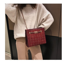 Load image into Gallery viewer, 2 bags 2020 Winter Fashion New Ladies Big Tote bag Quality Woolen Women&#39;s Designer Handbag Lock Chain Shoulder Messenger bags
