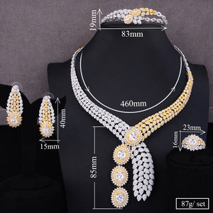 GODKI Luxury 4PCS African Jewelry Sets For Women Wedding Cubic Zircon Crystal CZ Engagement Dubai Bridal Jewelry Sets