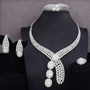 GODKI Luxury 4PCS African Jewelry Sets For Women Wedding Cubic Zircon Crystal CZ Engagement Dubai Bridal Jewelry Sets