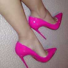 Load image into Gallery viewer, GENSHUO Patent Leather High Heel Shoe Sexy Pointed Toe Thin Heels Woman Pumps 2020 Dress Heels 35-42 Party Shoes Nightclub Pumps