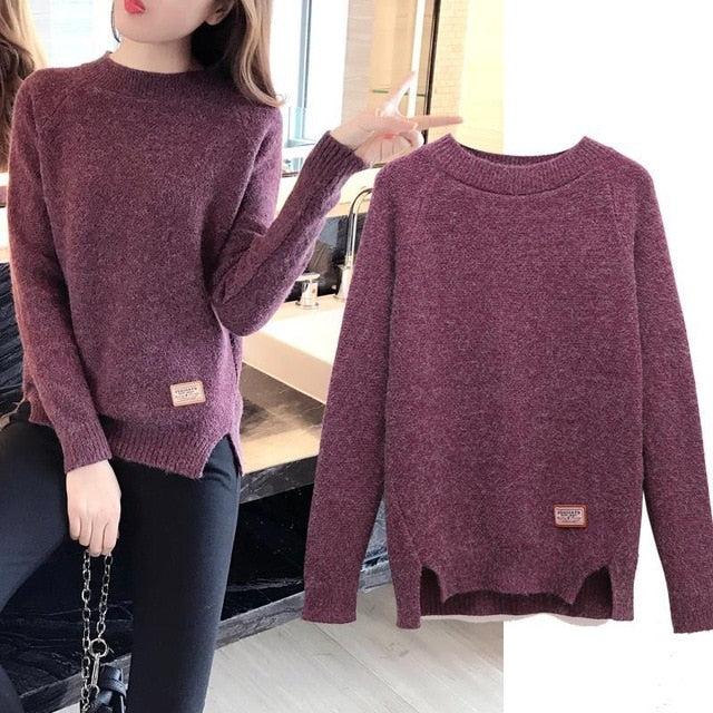 Fitaylor Women Sweaters And Pullovers Spring Autumn Long Sleeve Pull Femme Solid Pullover Female Casual Knitted Sweater