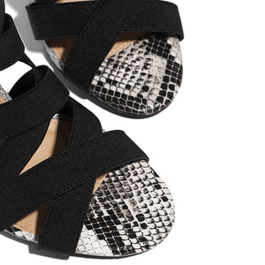 Snake Summer Shoes Woman Pumps High Thin Heels Pointed Toe Rhinestone Gladiator Pumps Party Sexy Shoes Prom Shoes