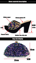 Load image into Gallery viewer, Latest African Matching Shoes and Bag in Black Color High Quality Italian with Shinning Crystal African Lady Shoes and Bag