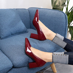 oymlg 2020 Women's High Heels Sexy Bride Party mid Heel Pointed toe Shallow mouth High Heel Shoes Women shoes big size 35-43