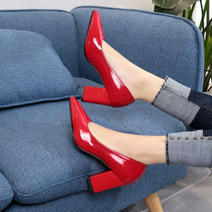 oymlg 2020 Women's High Heels Sexy Bride Party mid Heel Pointed toe Shallow mouth High Heel Shoes Women shoes big size 35-43