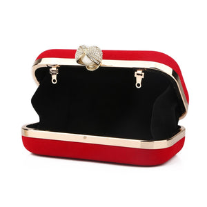 Ladies Velvet Clutch Pearl Crystal Evening Bags