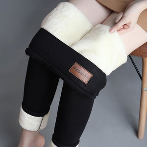 Women Leggings Black Warm Pants Winter Skinny Thick Velvet Wool Fleece Girls Leggings Women Trousers High Waist Track Pants