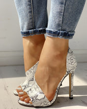 Load image into Gallery viewer, 2020 New Ladies Summer Leopard Sandals Fashion Solid Color Casual Open Toe Super High Heel Fish Head Pumps