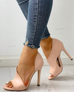 2020 New Ladies Summer Leopard Sandals Fashion Solid Color Casual Open Toe Super High Heel Fish Head Pumps