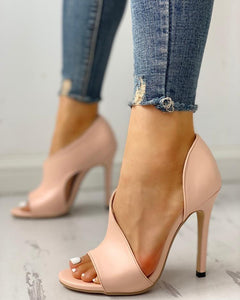 2020 New Ladies Summer Leopard Sandals Fashion Solid Color Casual Open Toe Super High Heel Fish Head Pumps