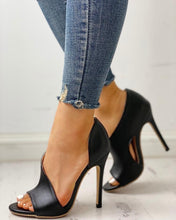 Load image into Gallery viewer, 2020 New Ladies Summer Leopard Sandals Fashion Solid Color Casual Open Toe Super High Heel Fish Head Pumps