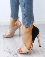 Load image into Gallery viewer, 2020 New Ladies Summer Leopard Sandals Fashion Solid Color Casual Open Toe Super High Heel Fish Head Pumps