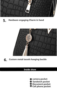 Fashion Alligator leather women handbags famous designer brand bags Luxury Ladies Hand Bags And Purses Messenger shoulder bags