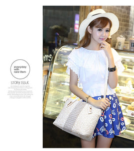 Luxury Fashion Large Capacity Women's Bag Business Briefcase Lace Handbags New Female Shoulder Messenger Bag Diamonds Bags Soft