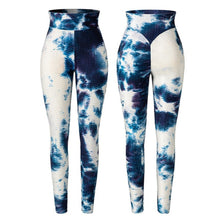 Load image into Gallery viewer, Women Tie Dye Pants Ruched Butt Lift Textured Scrunch Leggings Booty Push Up Tights Workout Gym Fitness Exercise Running Pants