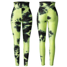 Load image into Gallery viewer, Women Tie Dye Pants Ruched Butt Lift Textured Scrunch Leggings Booty Push Up Tights Workout Gym Fitness Exercise Running Pants