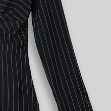 Load image into Gallery viewer, Fashion suit women blazer dress Turn Down Neck Long Sleeve Buttons Striped Patchwork Bodycon Blazer Dress Wholesale Free Ship Z4