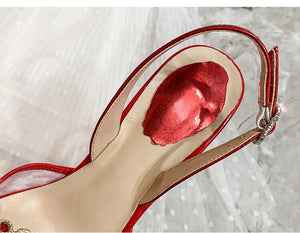 Red Gold Stylish woman shoes Luxury Chic Glitter crystal 10cm Stiletto High Heels Sexy Lace Celebrity Party Wedding Bridal Shoes