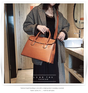 2020 new women's bag luxury high quality classic crocodile pattern handbag large capacity  shoulder messenger bag handbag