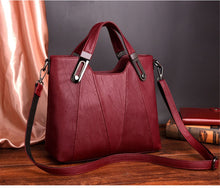 Load image into Gallery viewer, Fashion solid color women&#39;s bags PU leather tote Large capacity shoulder bags sac a main luxury handbags women bags designer New