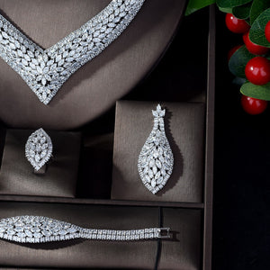 HIBRIDE Luxury AAA CZ African Jewelry Set for Women Wedding Zircon Crystal CZ Indian African Bridal Jewelry Set Bijoux N-1153