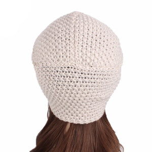 Muslim Women Cross Rhinestone Winter Warm Wool Knit Turban Hat Beanie Sleep Chemo Headwear Cancer Patients Hair Accessories