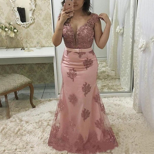 Light Pink Mermaid Mother Of The Bride Dresses Plus Size Sheer Jewel Cap Sleeve Vintage Lace 2020 Long Formal Evening Gown