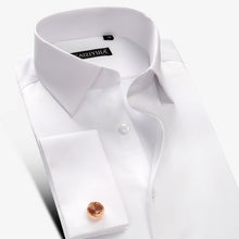 Load image into Gallery viewer, New Luxury Mercerized Cotton French Cuff Button Shirts Long Sleeve Men Wedding Shirts High Quality Dress Shirts with Cufflinks