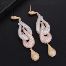 Load image into Gallery viewer, GODKI Luxury 3 Tone Colors Water Drop Trendy Cubic Zirconia Naija Wedding Party Earring Fashion Jewelry for Women