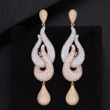 Load image into Gallery viewer, GODKI Luxury 3 Tone Colors Water Drop Trendy Cubic Zirconia Naija Wedding Party Earring Fashion Jewelry for Women