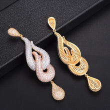 Load image into Gallery viewer, GODKI Luxury 3 Tone Colors Water Drop Trendy Cubic Zirconia Naija Wedding Party Earring Fashion Jewelry for Women