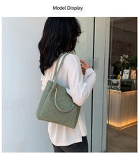 Load image into Gallery viewer, Crocodile Women&#39;s Handbags Wild Vintage Bucket Top-handle Large Capacity Solid Simple Casual Crossbody Bag Fashion Shoulder Bags