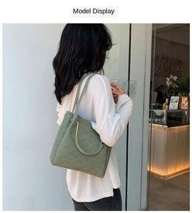 Crocodile Women's Handbags Wild Vintage Bucket Top-handle Large Capacity Solid Simple Casual Crossbody Bag Fashion Shoulder Bags