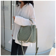 Load image into Gallery viewer, Crocodile Women&#39;s Handbags Wild Vintage Bucket Top-handle Large Capacity Solid Simple Casual Crossbody Bag Fashion Shoulder Bags