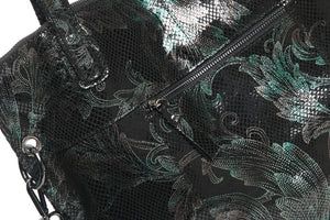 Arliwwi Designer Female Genuine Leather Floral Large Capacity Bags Flower Embossed Shiny Women's Handbags Real leather GY17-1