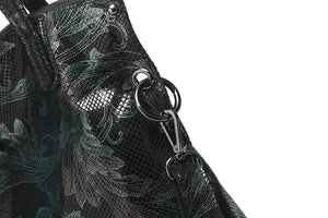 Arliwwi Designer Female Genuine Leather Floral Large Capacity Bags Flower Embossed Shiny Women's Handbags Real leather GY17-1