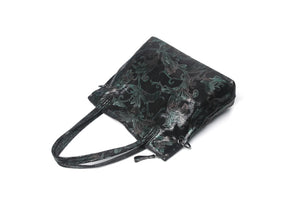 Arliwwi Designer Female Genuine Leather Floral Large Capacity Bags Flower Embossed Shiny Women's Handbags Real leather GY17-1