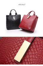 Load image into Gallery viewer, Luxury High Quality Genuine Leather Women&#39;s Bag Crocodile-head Embossing Cowhide Leather Handbag Large Capacity Shoulder Bag