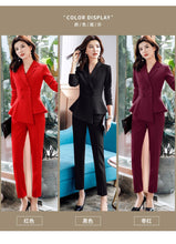 Load image into Gallery viewer, Pant Suit Office Clothes 4XL Plus Size 2 Piece Set Blazer Jacket Trousers Costume Interview Host Business Lady Work Suit ow0519