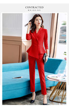 Load image into Gallery viewer, Pant Suit Office Clothes 4XL Plus Size 2 Piece Set Blazer Jacket Trousers Costume Interview Host Business Lady Work Suit ow0519