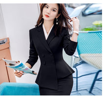 Load image into Gallery viewer, Pant Suit Office Clothes 4XL Plus Size 2 Piece Set Blazer Jacket Trousers Costume Interview Host Business Lady Work Suit ow0519