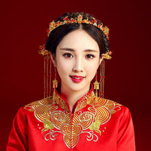 Load image into Gallery viewer, Chinese Bride headwear Phoenix crown wedding dress hairs wear accessories ancient costume Han accessories For Asian