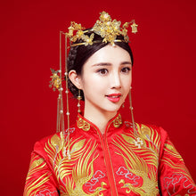 Load image into Gallery viewer, Chinese Bride headwear Phoenix crown wedding dress hairs wear accessories ancient costume Han accessories For Asian