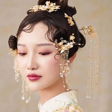 Load image into Gallery viewer, Chinese Bride headwear Phoenix crown wedding dress hairs wear accessories ancient costume Han accessories For Asian